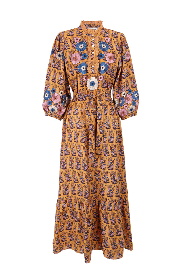 Vestido largo bordado Amantine
