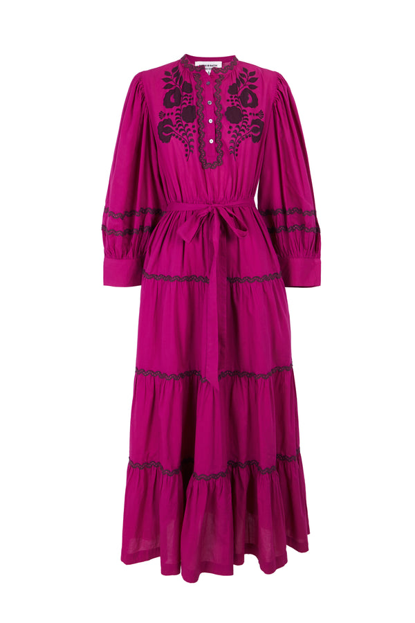 Vestido largo bordado Colette