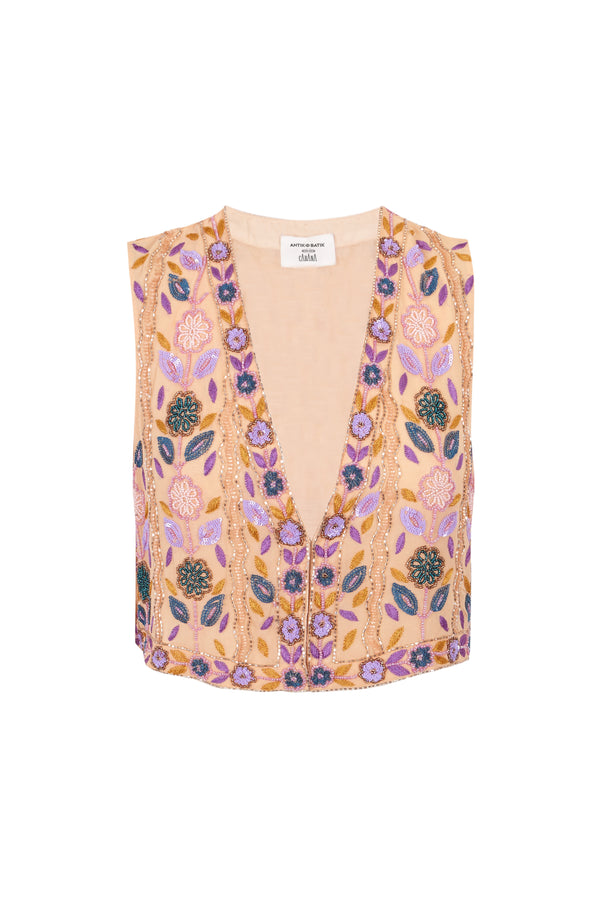 Hand-embroidered gilet Zeniba