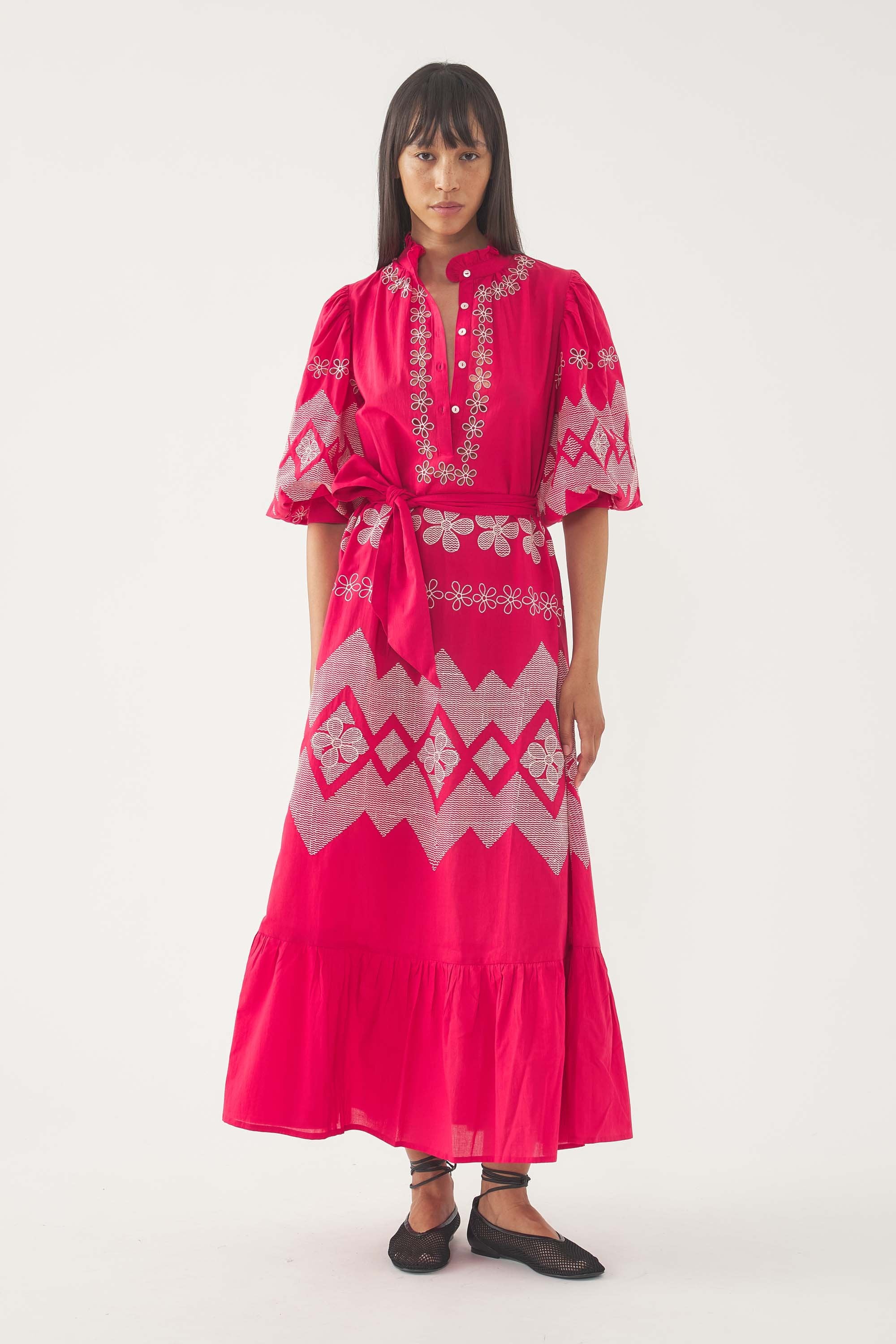 Embroidered Maxi Dress Tolede