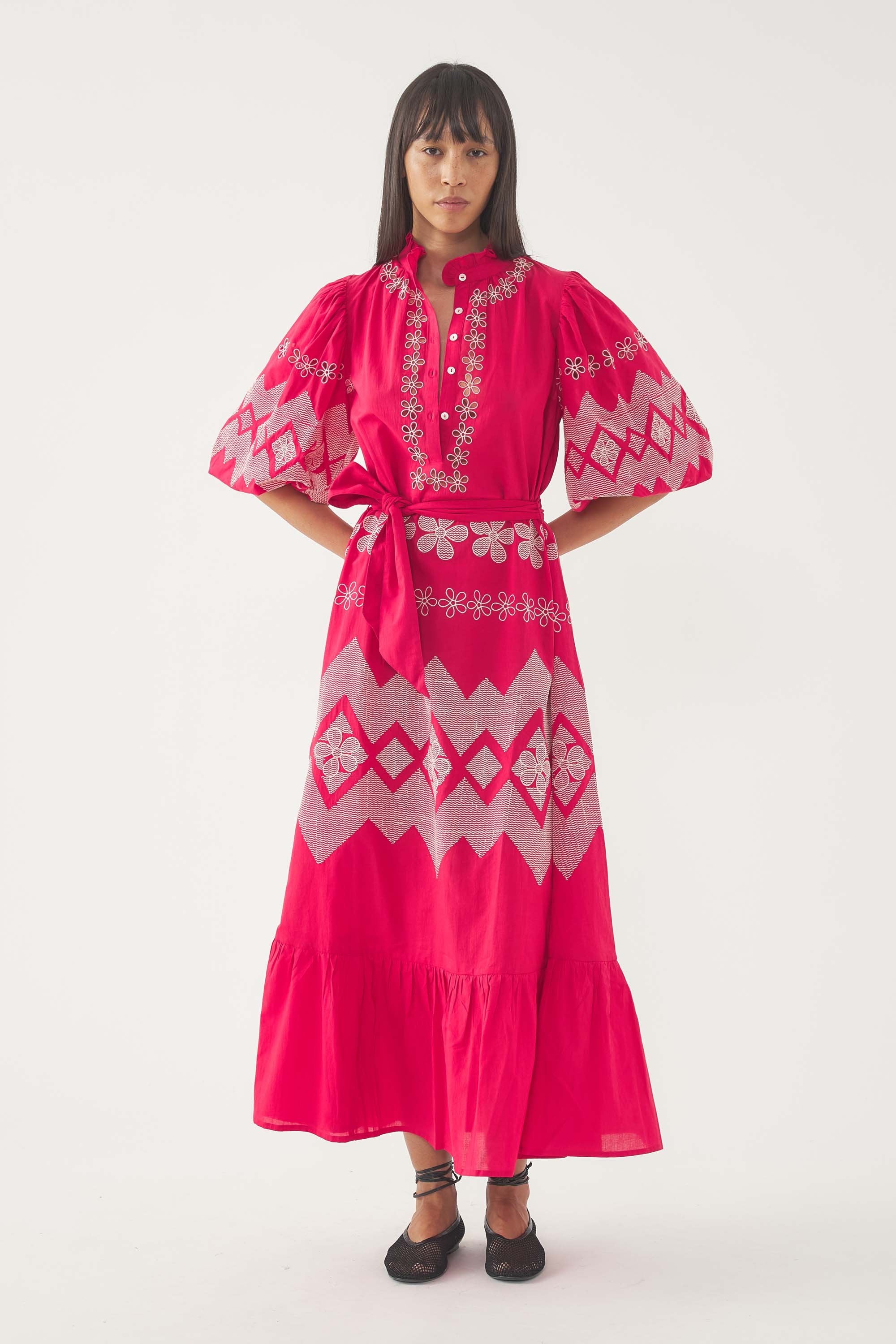 Embroidered Maxi Dress Tolede